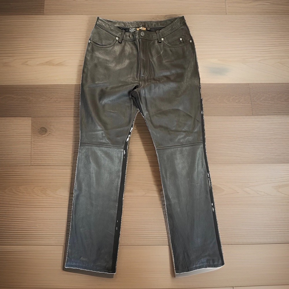 Harley Davidson An American Legend Womens Motorcycle Leather Pants Black 14